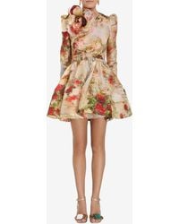 Zimmermann - Luminosity Ruched Floral Mini Dress - Lyst