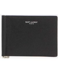 Saint Laurent - Money Clip Leather Wallet - Lyst