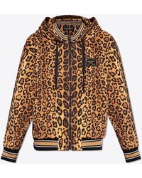 Dolce & Gabbana - Leopard Print Drawstring Hoodie - Lyst