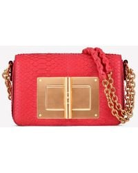 Tom Ford - Medium Natalia Python Leather Bag With Turn-Lock - Lyst