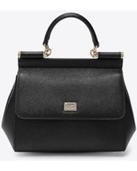 Dolce & Gabbana - Medium Sicily Hammered Leather Top Handle Bag - Lyst
