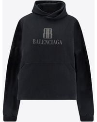 Balenciaga - Nano Bb Faded Hooded Sweatshirt - Lyst