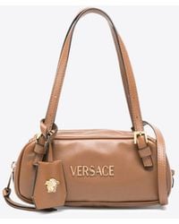 Versace - Mini Logo Tag Leather Shoulder Bag - Lyst