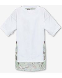 Stella McCartney - Floral Print Paneled T-Shirt - Lyst