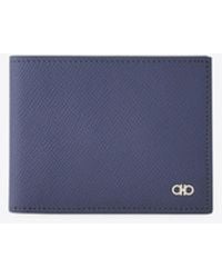 Ferragamo - Gancini Grained Leather Bi-Fold Wallet - Lyst