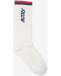 Autry - Logo Print Ribbed Socks - Lyst