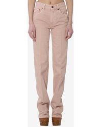 Chloé - Logo Patch Straight-Leg Jeans - Lyst