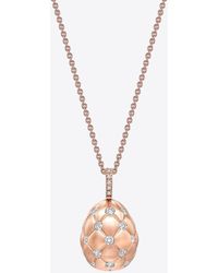 Faberge - Treillage Diamond Egg Pendant Necklace - Lyst
