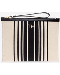 Tom Ford - Logo Embroidered Clutch Bag - Lyst