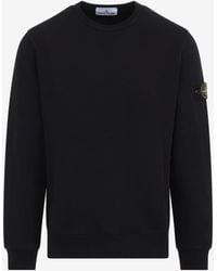 Stone Island - Compass Patch Ribbed Sweatshirt - Lyst