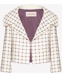 Valentino - Beaded Crepe Couture Cropped Jacket - Lyst