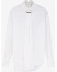 Brunello Cucinelli - Long-Sleeved Blouse With Scarf - Lyst