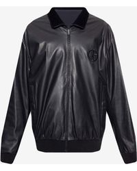 Giorgio Armani - Reversible Zip-Up Leather Jacket - Lyst
