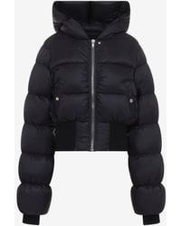Rick Owens - Cropped Cinched Hooded Down Jacket - Lyst
