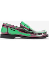 Loewe - Campo Brushed Loafers - Lyst