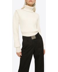 Dolce & Gabbana - Ribbed Knit Wool Turtleneck Sweater - Lyst