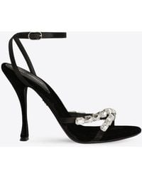 Dolce & Gabbana - Keira 105 Satin Sandals With Gemstone Embellishments - Lyst