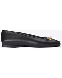 Balmain - Safety Pin Nappa Leather Ballet Flats - Lyst