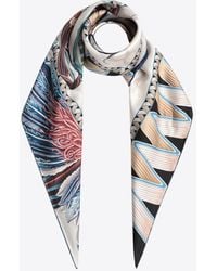 Ferragamo - Ivory/ Silk Scarf With Giada Print - Lyst
