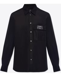 Dolce & Gabbana - Logo Patch Button-Up Shirt - Lyst