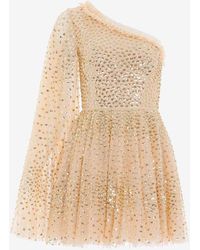 Needle & Thread - Scatter Dot One-Shoulder Mini Dress - Lyst