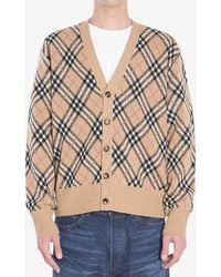 Burberry - Signature Check Wool-Blend Cardigan - Lyst