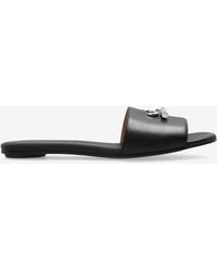 McQueen - T-Bar Leather Flat Sandals - Lyst