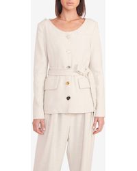 STAUD - Charles Belted Blazer With Mismatched Buttons - Lyst