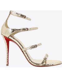 Louboutin Python Leather Christian Louboutin Millenium 100 Python Leather Sandals in White | Lyst