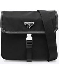 Prada - Triangle Logo Re-Nylon Messenger Bag - Lyst
