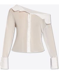 Jacquemus - Brezza Off-Shoulder Sheer Knit Shirt - Lyst