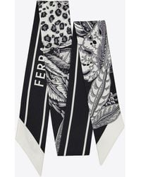 Ferragamo - Graphic Jacquard Silk Tie Scarf - Lyst