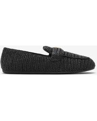 Prada - Logo Appliqué Woven Crochet Loafers - Lyst