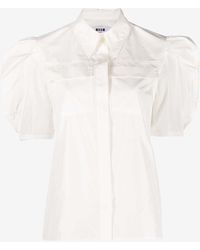 MSGM - Puff-Sleeved Button-Up Shirt - Lyst