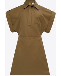 Bottega Veneta - Short-Sleeved Mini Shirt Dress - Lyst