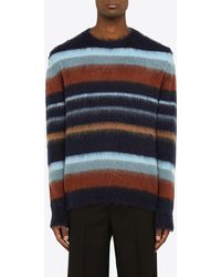 Etro - Striped Mohair-Blend Crewneck Sweater - Lyst