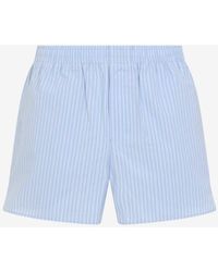 Ami Paris - Striped Elastic-Waist Shorts - Lyst