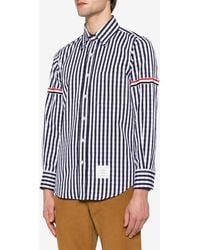 Thom Browne - Gingham Check Poplin Shirt With Armband - Lyst