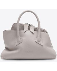 The Attico - Mini La Passeggiata Grained Leather Top Handle Bag - Lyst
