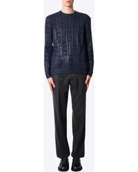 Fendi - Ff Jacquard Ribbed Wool Sweater - Lyst