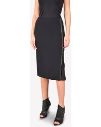 Tom Ford - Cady Stretch Zip Pencil Skirt With Sheer Insert - Lyst