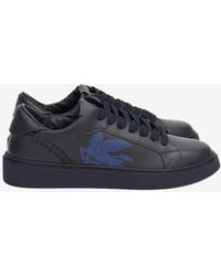 Etro - Pegaso Leather Low-Top Sneakers - Lyst