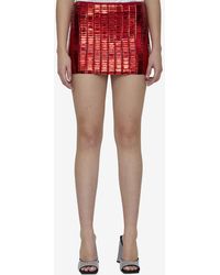 The Attico - Rue Rectangular Sequin Mini Skirt - Lyst