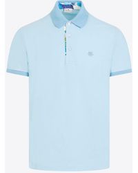 Etro - Logo Embroidered Polo T-Shirt - Lyst