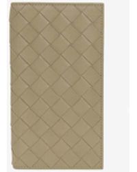 Bottega Veneta - Bi-Fold Slim Intrecciato Leather Long Wallet - Lyst