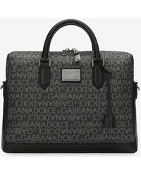 Dolce & Gabbana - All-Over Jacquard Coated Fabric Briefcase - Lyst