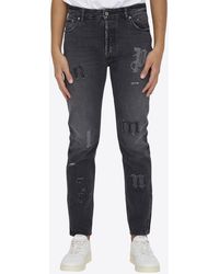 Palm Angels - Slim-Leg Jeans With Logo Patches - Lyst