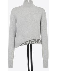 Fendi - Asymmetric High-Neck Sweater - Lyst