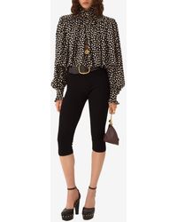 Chloé - Polka Dots Silk Jacquard High-Neck Top - Lyst
