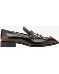 Loewe - Edge Brushed Leather Loafers - Lyst